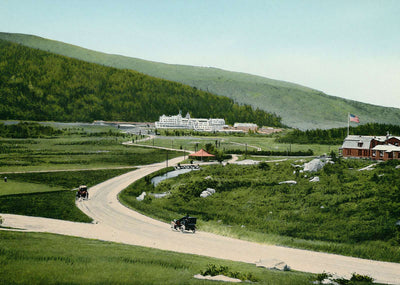 Mount Pleasant House from Mount Washington Hotel White Vintage Print (7 Sizes)