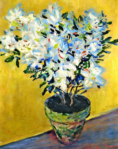 White Azaleas in a Pot (1882 - 1885) art print by Claude Monet (1885)