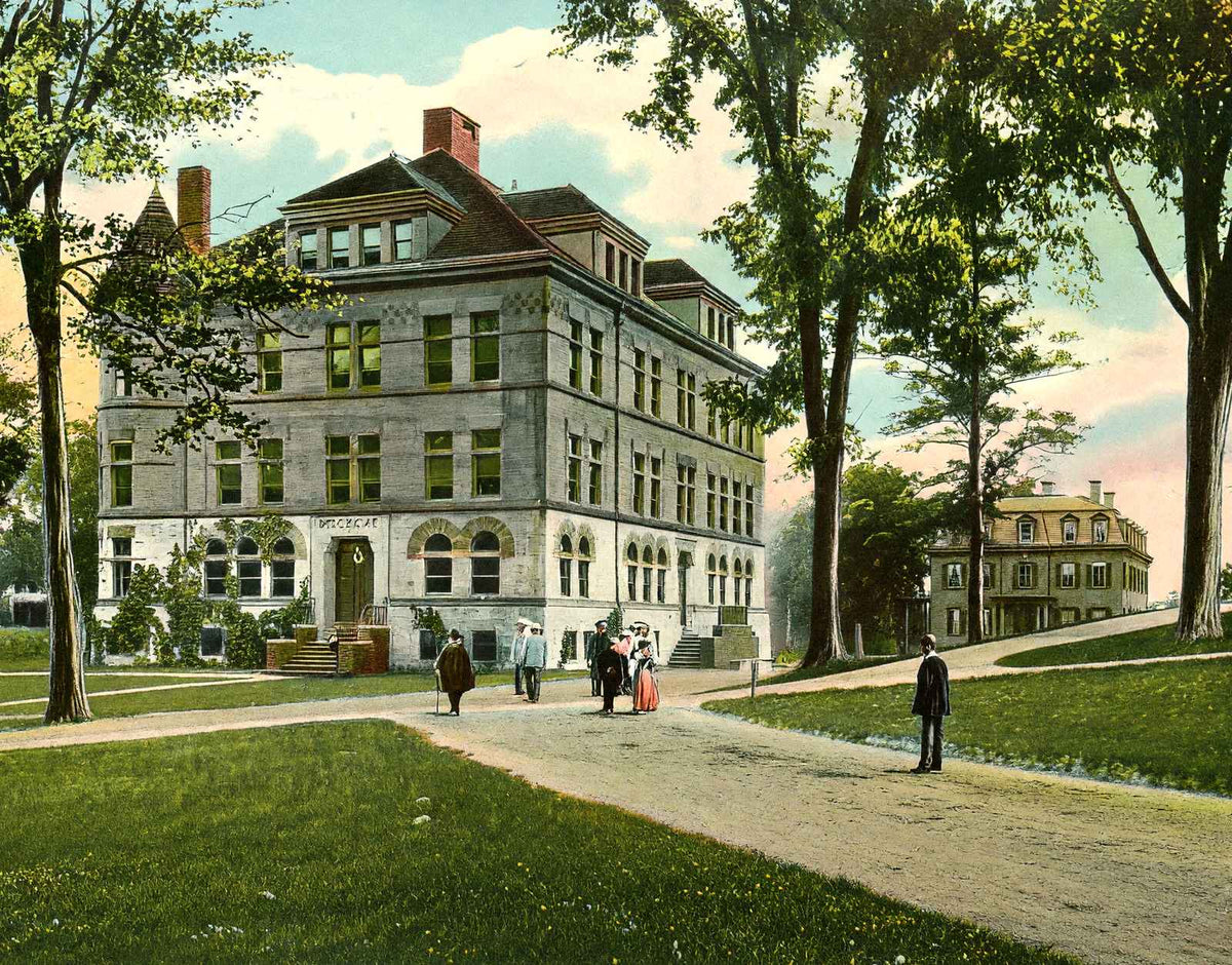 Hopkins Hall, Williamstown, Massachusetts in 1906 Vintage Print (7 Sizes)