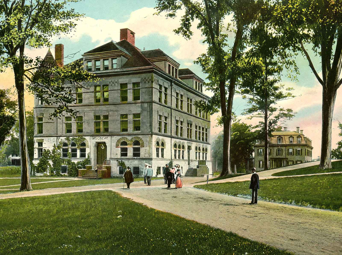Hopkins Hall, Williamstown, Massachusetts in 1906 Vintage Print (7 Sizes)