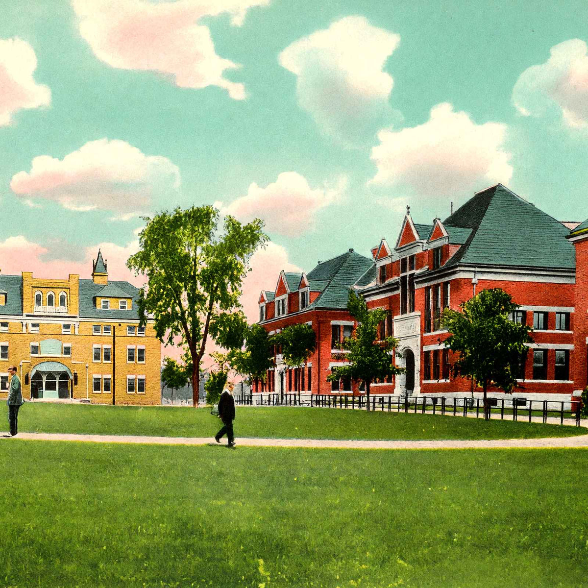 Laboratories and Jesup Hall, Williamstown, MA in 1906 Vintage Print (7 Sizes)
