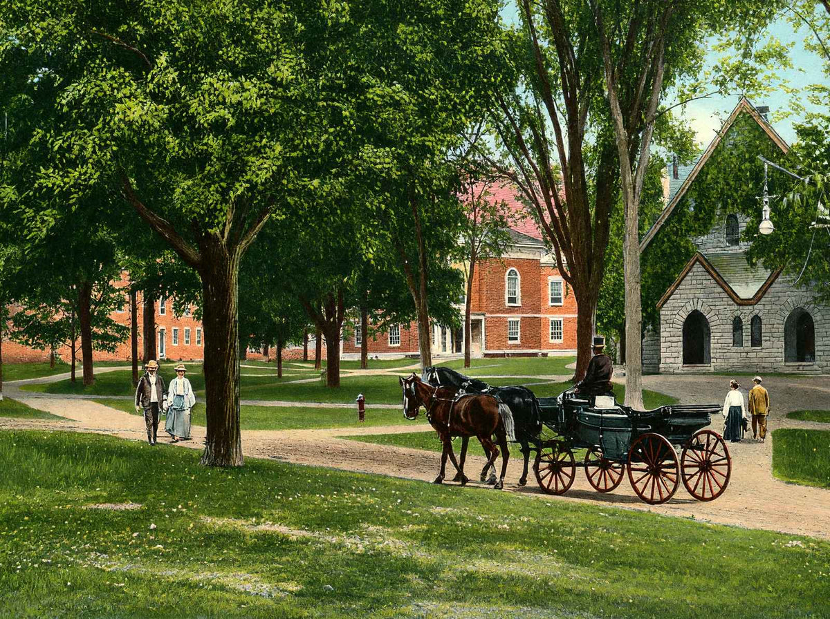Library Campus Showing East College, Williamstown, MA in 1906 Vintage Print