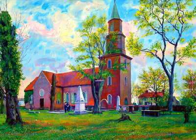 Bruton Parish Church Williamsburg VA in 1905 Painting Print (7 Sizes)