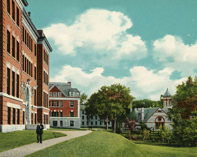 Wilder and Richardson Halls and Rollins Chapel vintage print