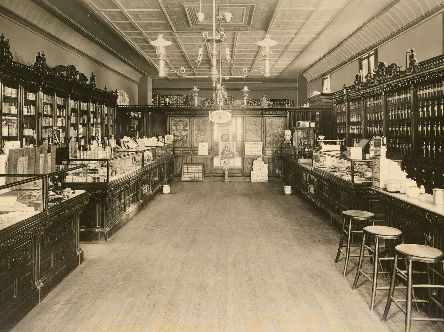Wilson Pharmacy Berlin NH in 1905 Vintage Print (7 Sizes) - High Quality