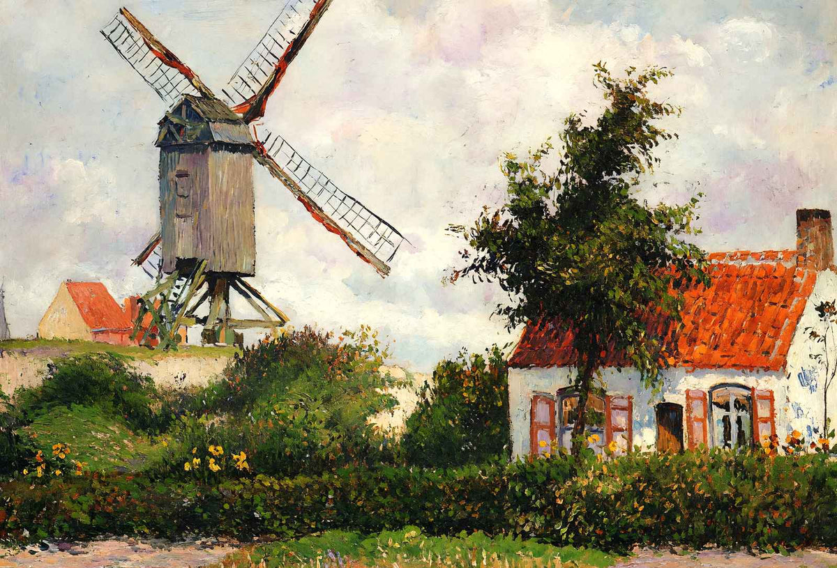 Windmill at Knokke, Belgium 1894 by Camille Pissarro Art Print (6 Sizes)