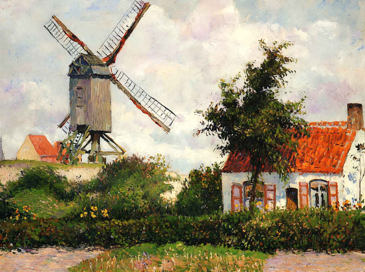 Windmill at Knokke, Belgium 1894 by Camille Pissarro Art Print (6 Sizes)
