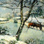 Winter at Montfoucault Fine Art Print 1875 by Camille Pissarro (6 Sizes)