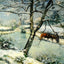 Winter at Montfoucault fine art print by Camille Pissarro (1875)