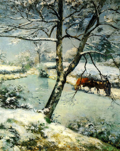 Winter at Montfoucault fine art print by Camille Pissarro (1875)