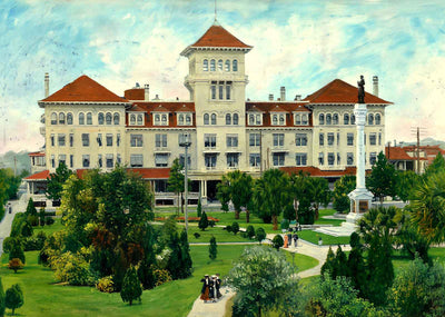 Windsor Hotel Jacksonville FL in 1909 Painting Print (7 Sizes)