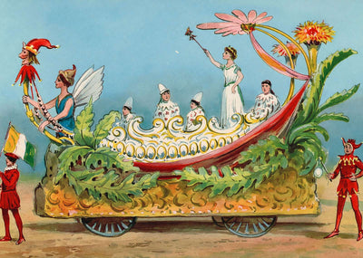 Winged Woman Float Houston Carnival 1907 Vintage Print (7 Sizes) - Retouched