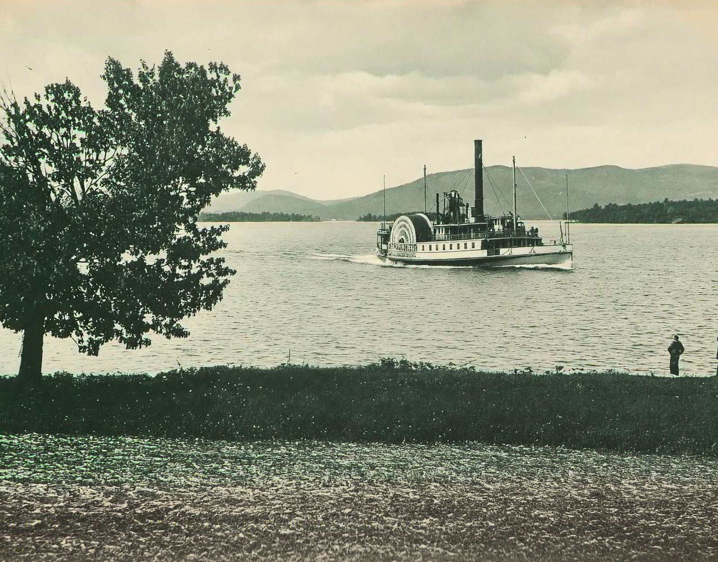 Bay and Mountain from Academy Hill Wolfeboro NH in 1906 Vintage Print
