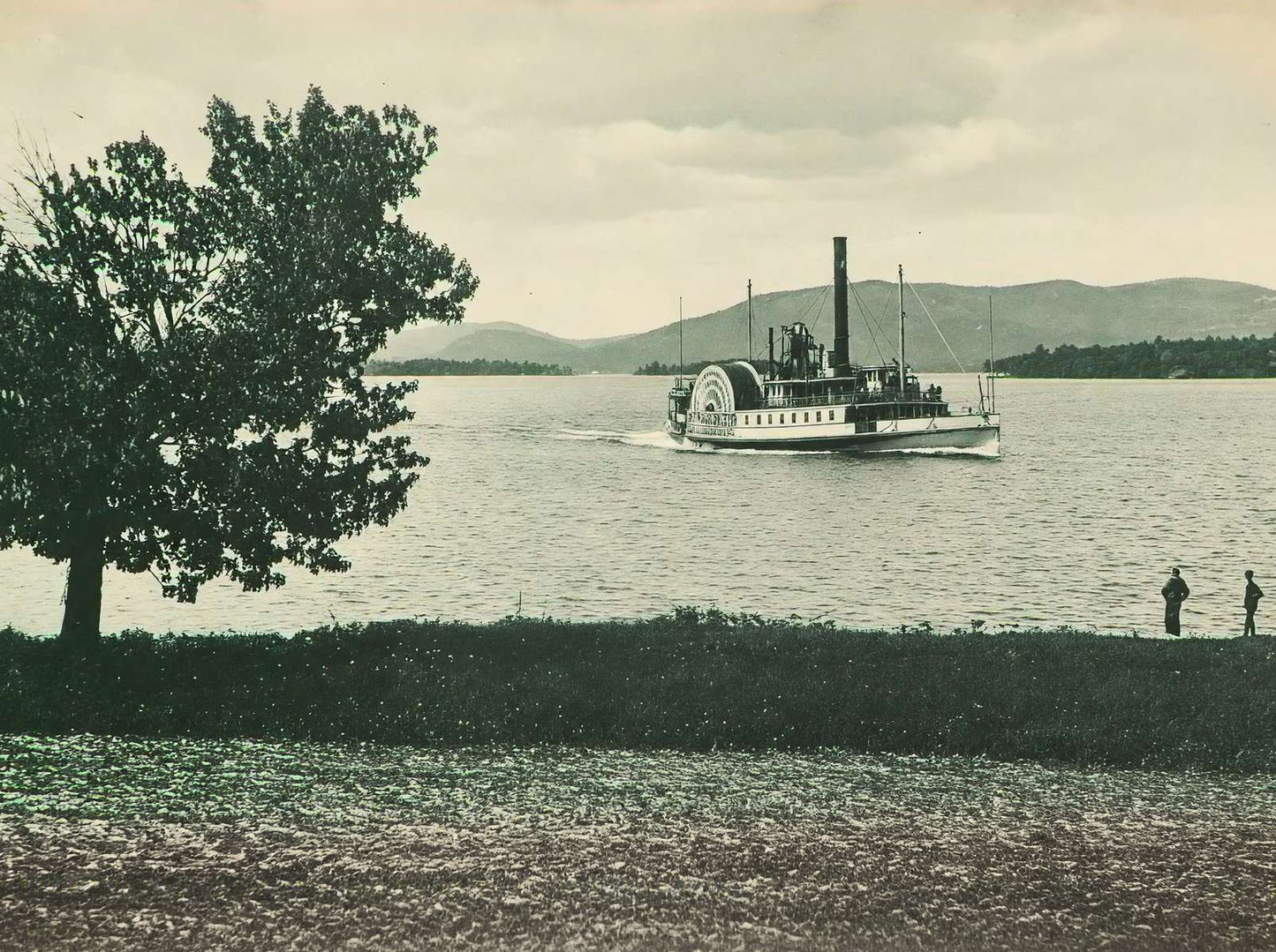 Bay and Mountain from Academy Hill Wolfeboro NH in 1906 Vintage Print