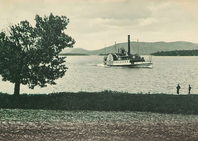 Bay and Mountain from Academy Hill Wolfeboro NH in 1906 Vintage Print