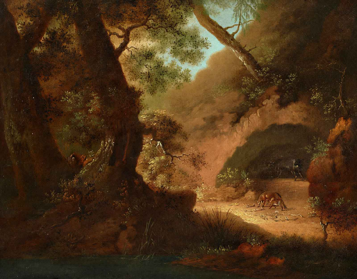 Wolves in the Forest in Front of a Cave Art Print 1798 by Friedrich (6 Sizes)