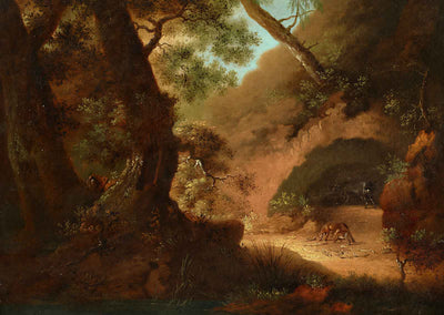 Wolves in the Forest in Front of a Cave Art Print 1798 by Friedrich (6 Sizes)