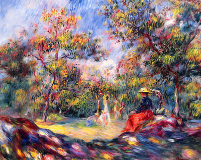 Woman in a Landscape painting by Pierre-Auguste Renoir