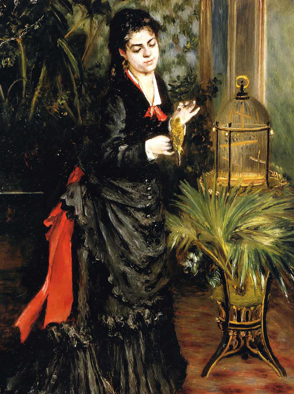 Woman with a Parrot (Henriette Darras) 1871 by Renoir Art Print (6 Sizes)
