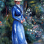Woman in a Blue Dress, Standing in the Garden of Saint 1899 Print (6 Sizes)