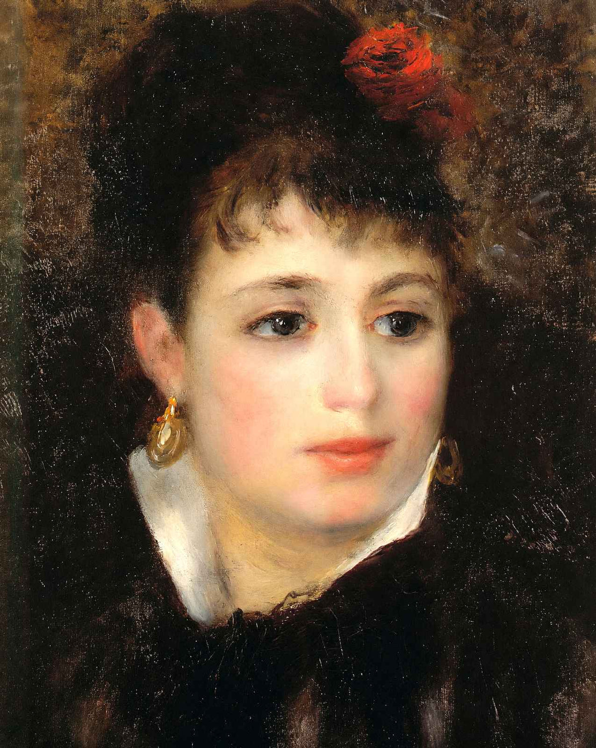 Woman with a Rose fine art print by Pierre-Auguste Renoir (1876)
