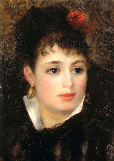 Woman with a Rose Art Print 1876 Painting by Pierre-Auguste Renoir (6 Sizes)