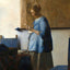 Woman Reading a Letter (Woman in Blue Reading a Letter) 1663 Art Print (6 Sizes)