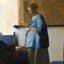 Woman Reading a Letter (Woman in Blue Reading a Letter) 1663 Art Print (6 Sizes)