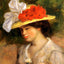 Woman in a Flowered Hat Art Print 1899 by Pierre-Auguste Renoir (6 Sizes)