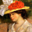 Woman in a Flowered Hat Art Print 1899 by Pierre-Auguste Renoir (6 Sizes)