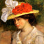 Woman in a Flowered Hat Art Print 1899 by Pierre-Auguste Renoir (6 Sizes)
