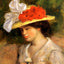 Woman in a Flowered Hat fine art print by Pierre-Auguste Renoir (1899)