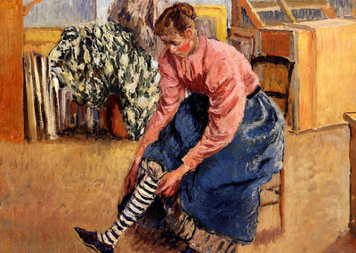 Woman Putting on Her Stockings 1895 by Camille Pissarro Art Print (6 Sizes)