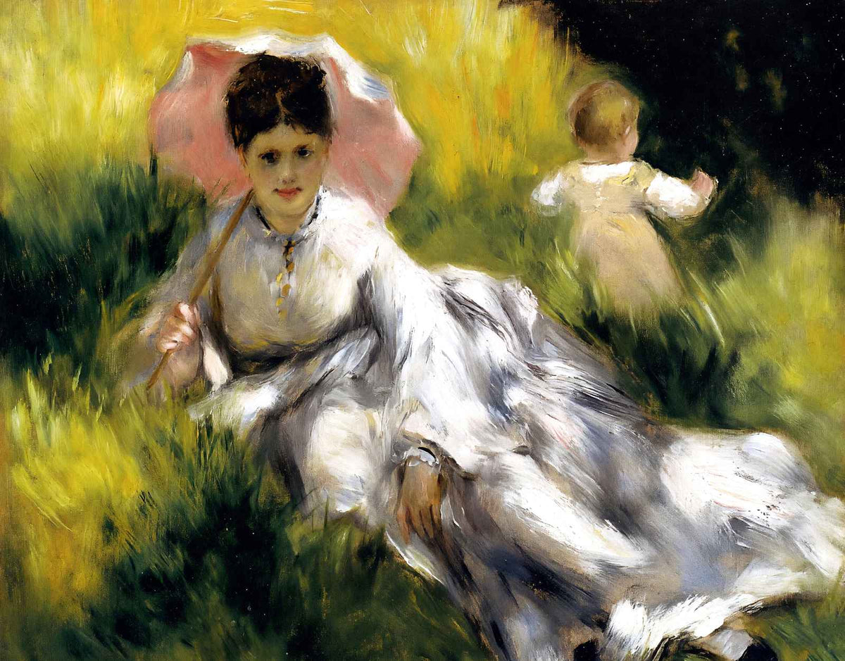 Woman with Parasol 1873 Painting by Pierre-Auguste Renoir Art Print (6 Sizes)