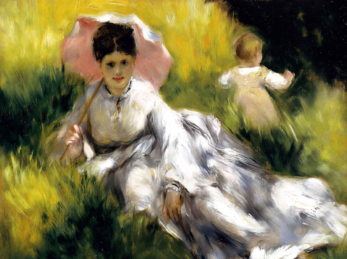 Woman with Parasol 1873 Painting by Pierre-Auguste Renoir Art Print (6 Sizes)