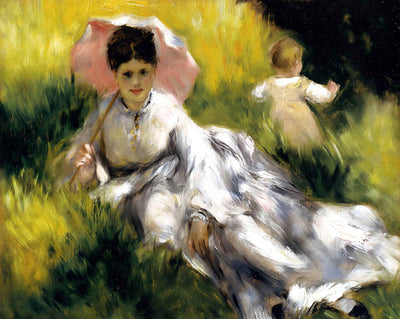 Woman with Parasol painting by Pierre-Auguste Renoir (1873)