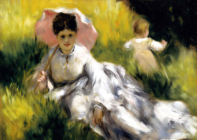Woman with Parasol 1873 Painting by Pierre-Auguste Renoir Art Print (6 Sizes)