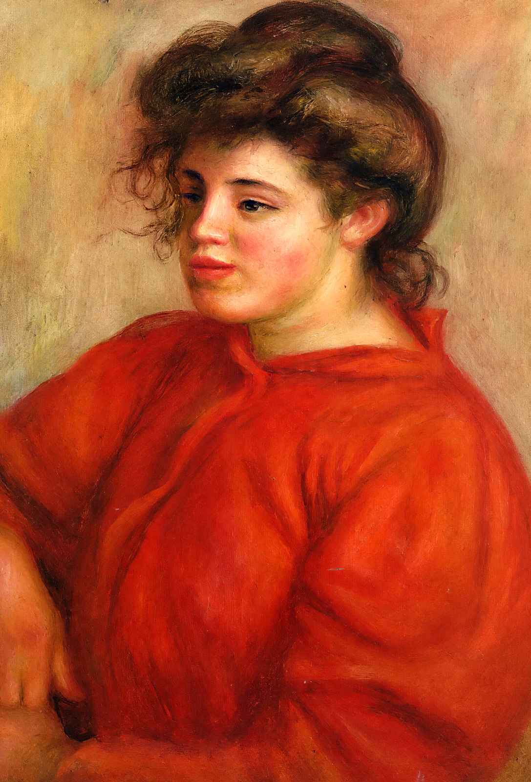 Woman in a Red Blouse Fine Art Print 1908 by Pierre-Auguste Renoir (6 Sizes)