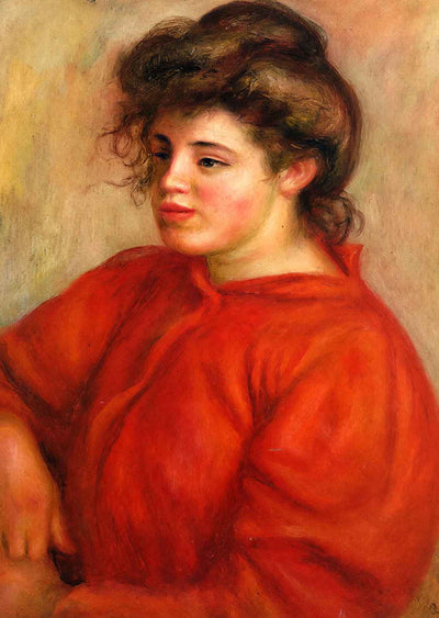 Woman in a Red Blouse Fine Art Print 1908 by Pierre-Auguste Renoir (6 Sizes)