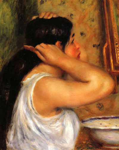 Woman Combing Her Hair painting print by Pierre-Auguste Renoir (1908)