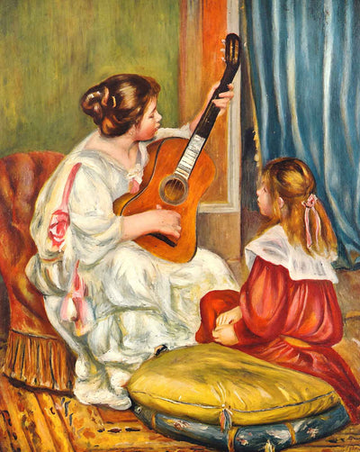 Woman with a Guitar art print by Pierre-Auguste Renoir (1897)