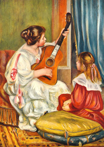 Woman with a Guitar 1897 Painting by Pierre-Auguste Renoir Art Print (6 Sizes)