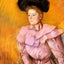 Woman in a Black Hat and a Raspberry Pink Costume 1900 Cassatt Print (6 Sizes)