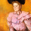 Woman in a Black Hat and a Raspberry Pink Costume 1900 Cassatt Print (6 Sizes)