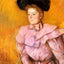 Woman in a Black Hat and a Raspberry Pink Costume 1900 Cassatt Print (6 Sizes)
