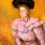 Woman in a Black Hat and a Raspberry Pink Costume fine art print by Mary Cassatt (1900)