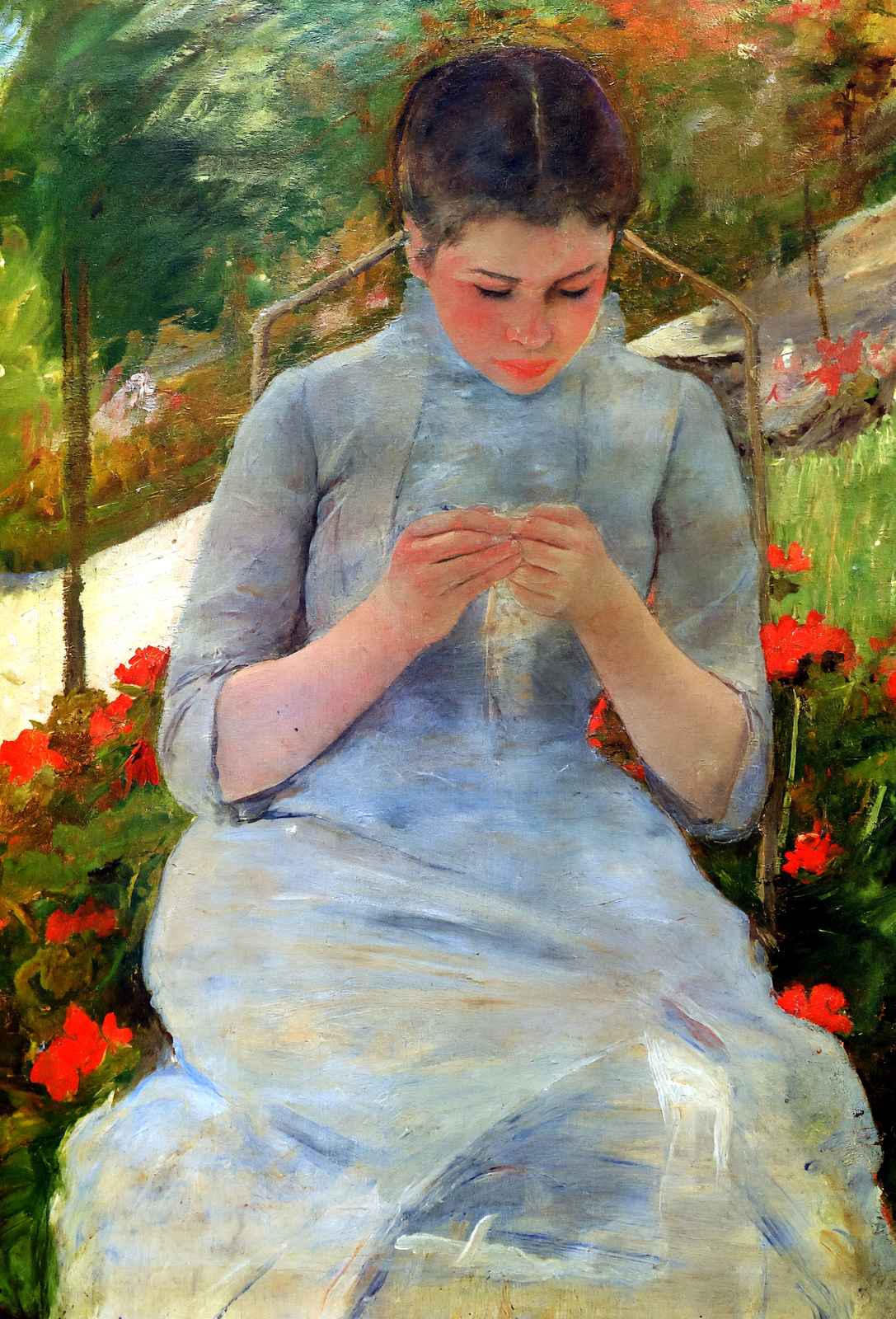 Woman with Needlework 1882 Painting by Mary Cassatt Art Print (6 Sizes)