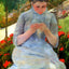 Woman with Needlework art print by Mary Cassatt (1882)