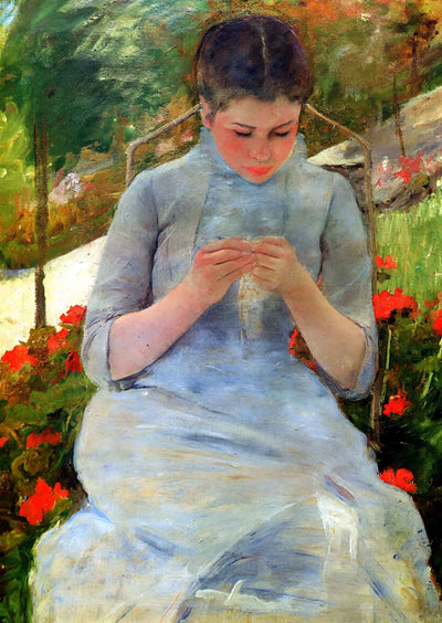 Woman with Needlework 1882 Painting by Mary Cassatt Art Print (6 Sizes)
