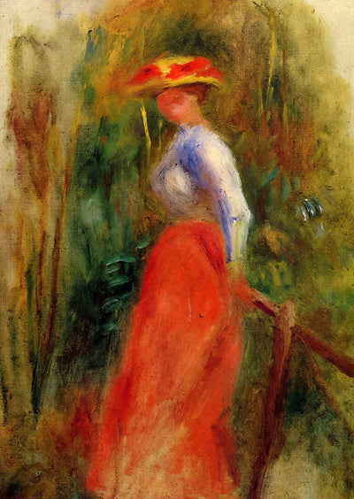 Woman in a Landscape Fine Art Print Painting by Pierre-Auguste Renoir (6 Sizes)